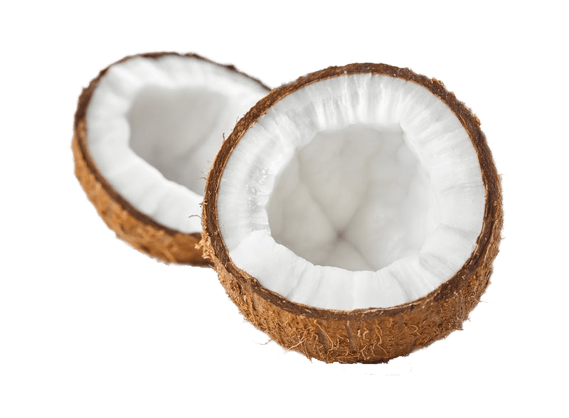 Produkty naturalne połówki kokosa